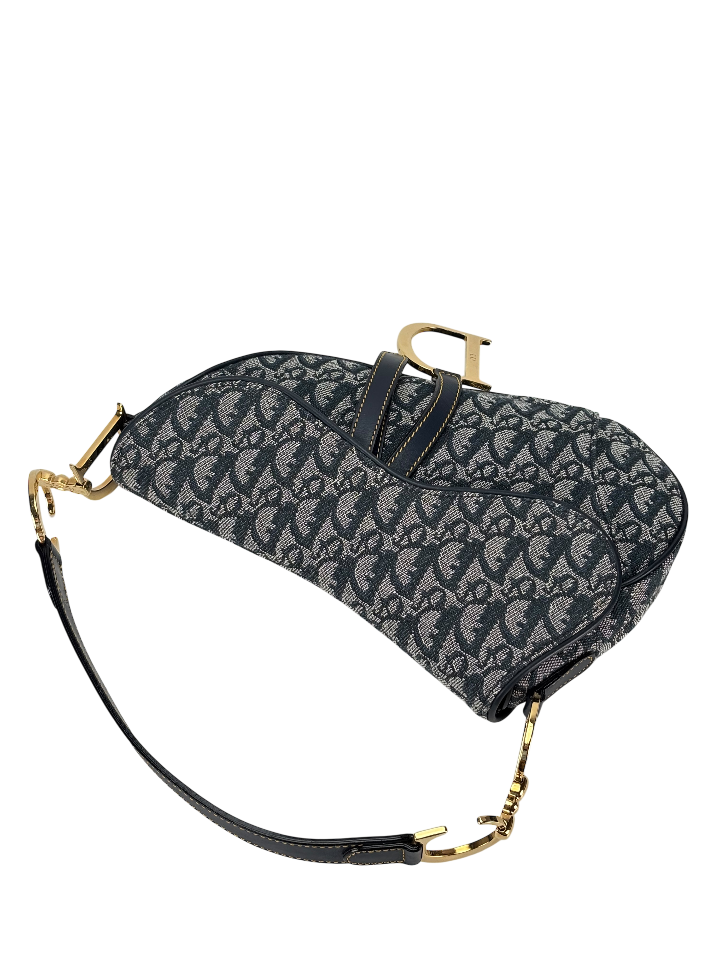 CHRISTIAN DIOR - Navy Trotter Saddle Handbag