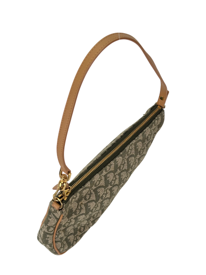 CHRISTIAN DIOR - Saddle Pochette Green Oblique Jacquard