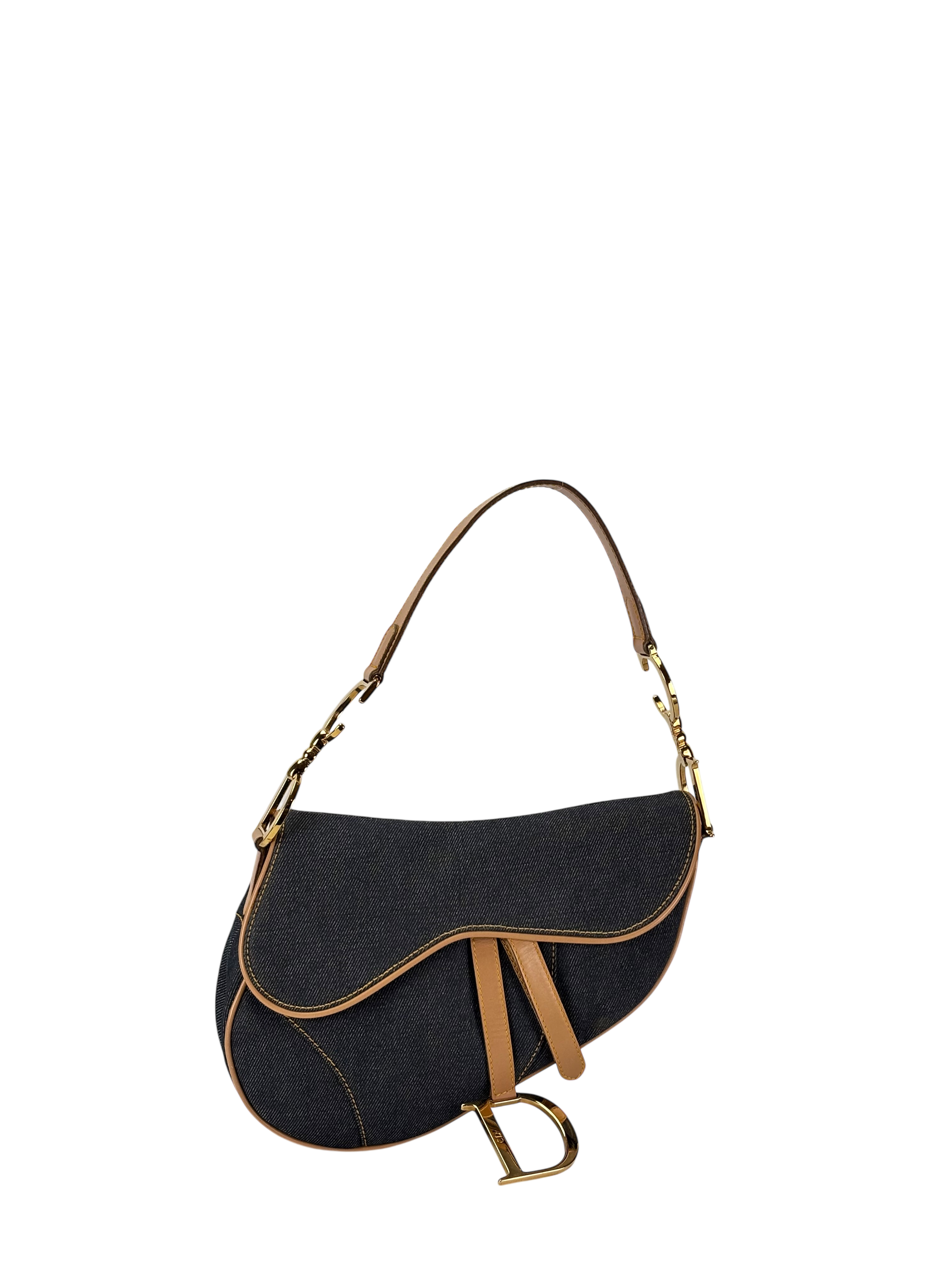 CHRISTIAN DIOR - 2001 Blue Denim Saddle Handbag