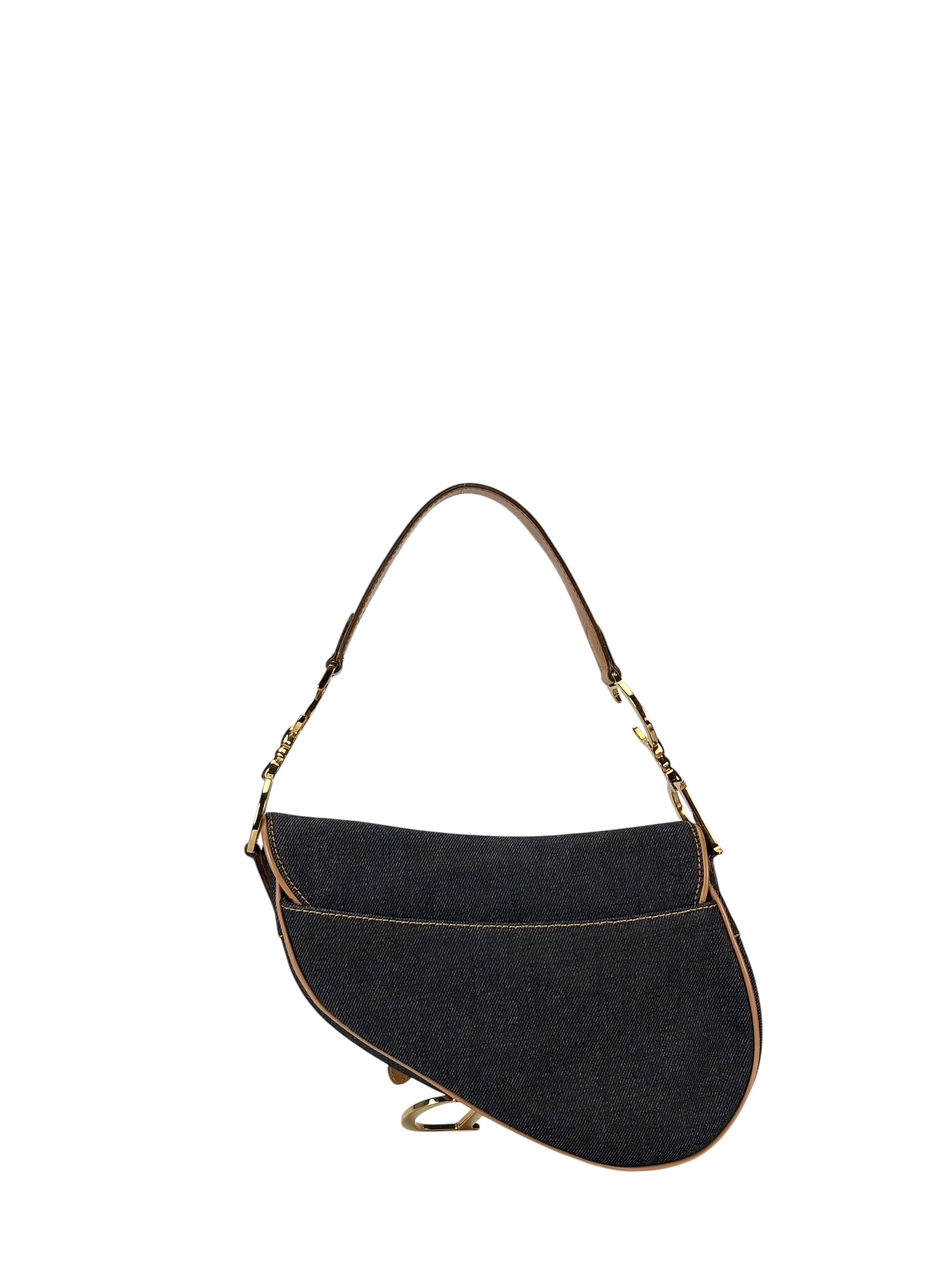 CHRISTIAN DIOR - 2001 Blue Denim Saddle Handbag