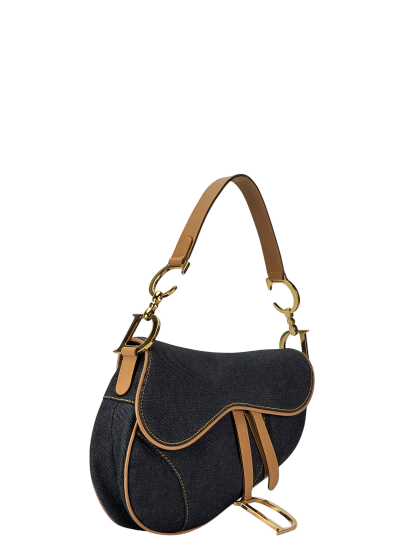 CHRISTIAN DIOR - 2001 Blue Denim Saddle Handbag