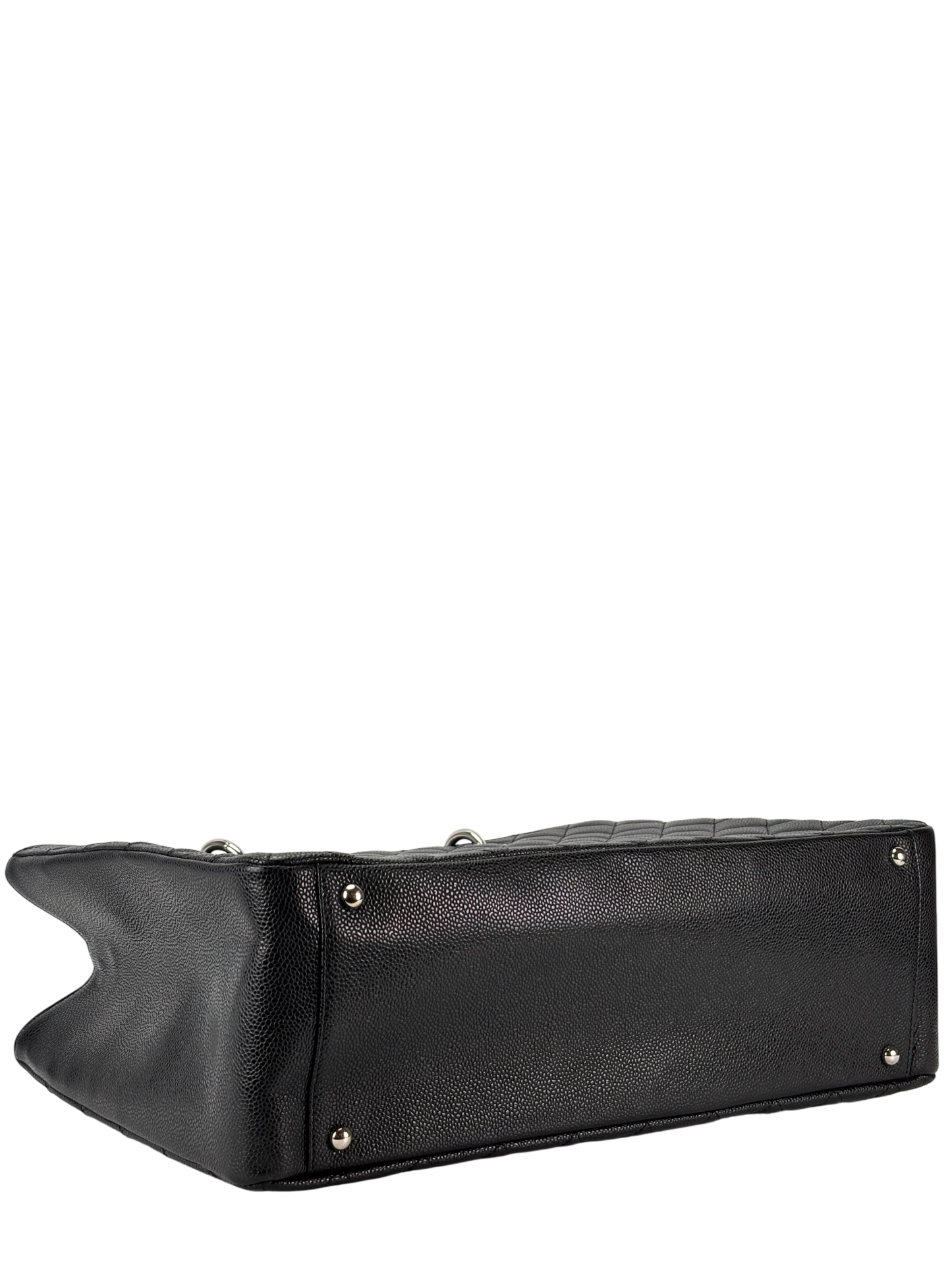 CHANEL - Black Caviar XL Quilted Grand Shopping Tote GST Palladium Hardware
