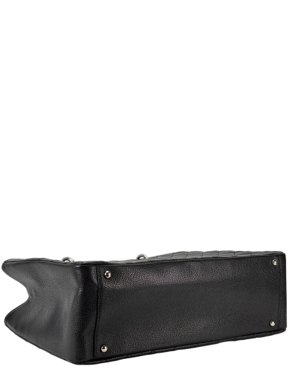 CHANEL - Black Caviar XL Quilted Grand Shopping Tote GST Palladium Hardware