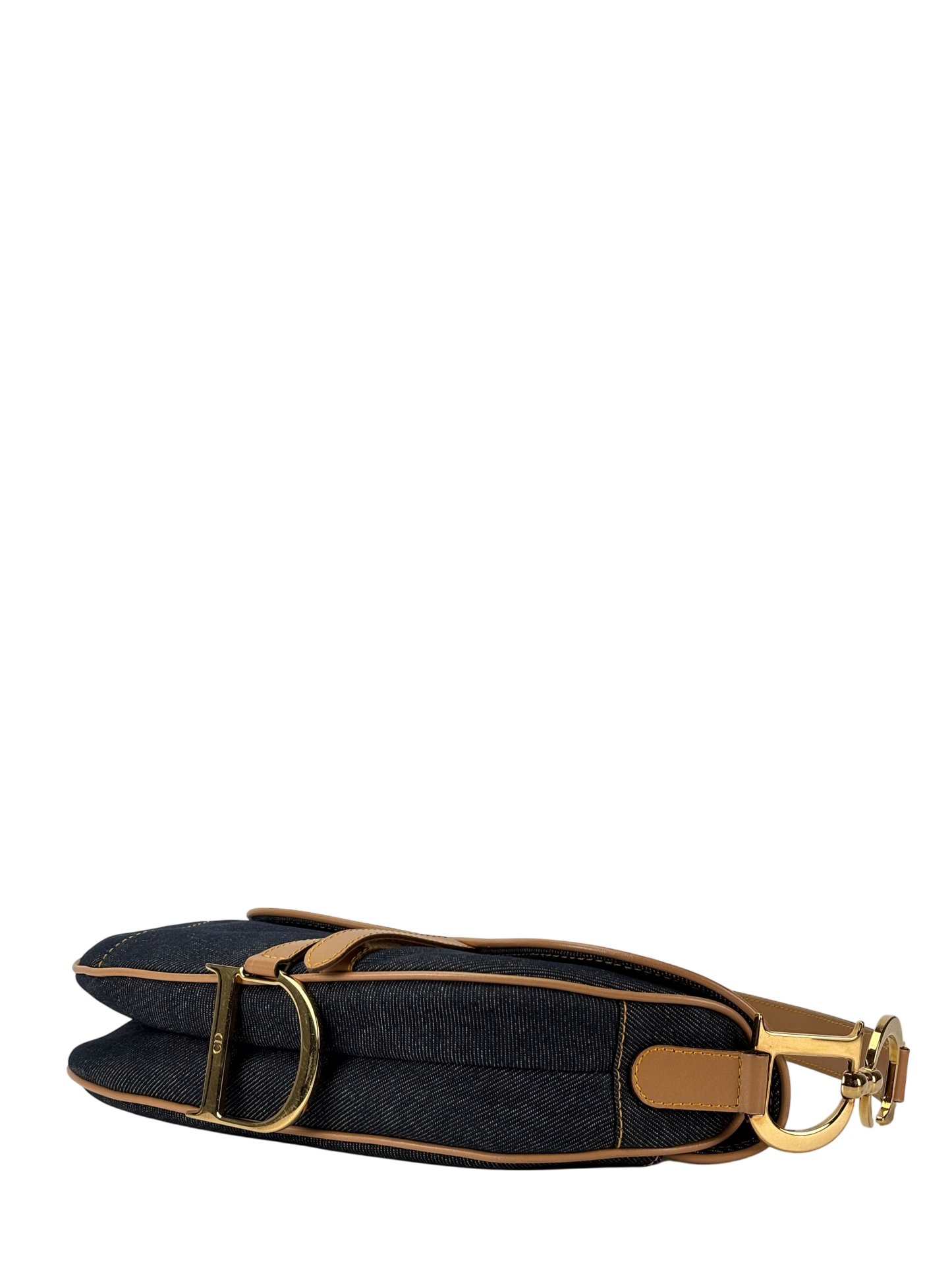 CHRISTIAN DIOR - 2001 Blue Denim Saddle Handbag