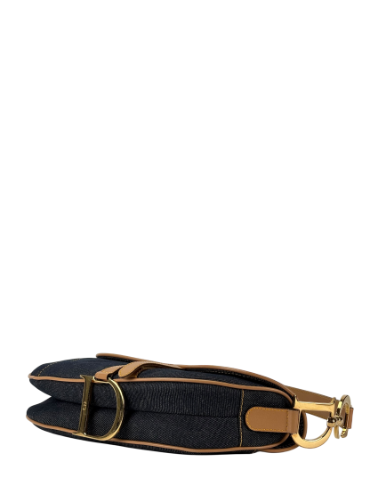 CHRISTIAN DIOR - 2001 Blue Denim Saddle Handbag