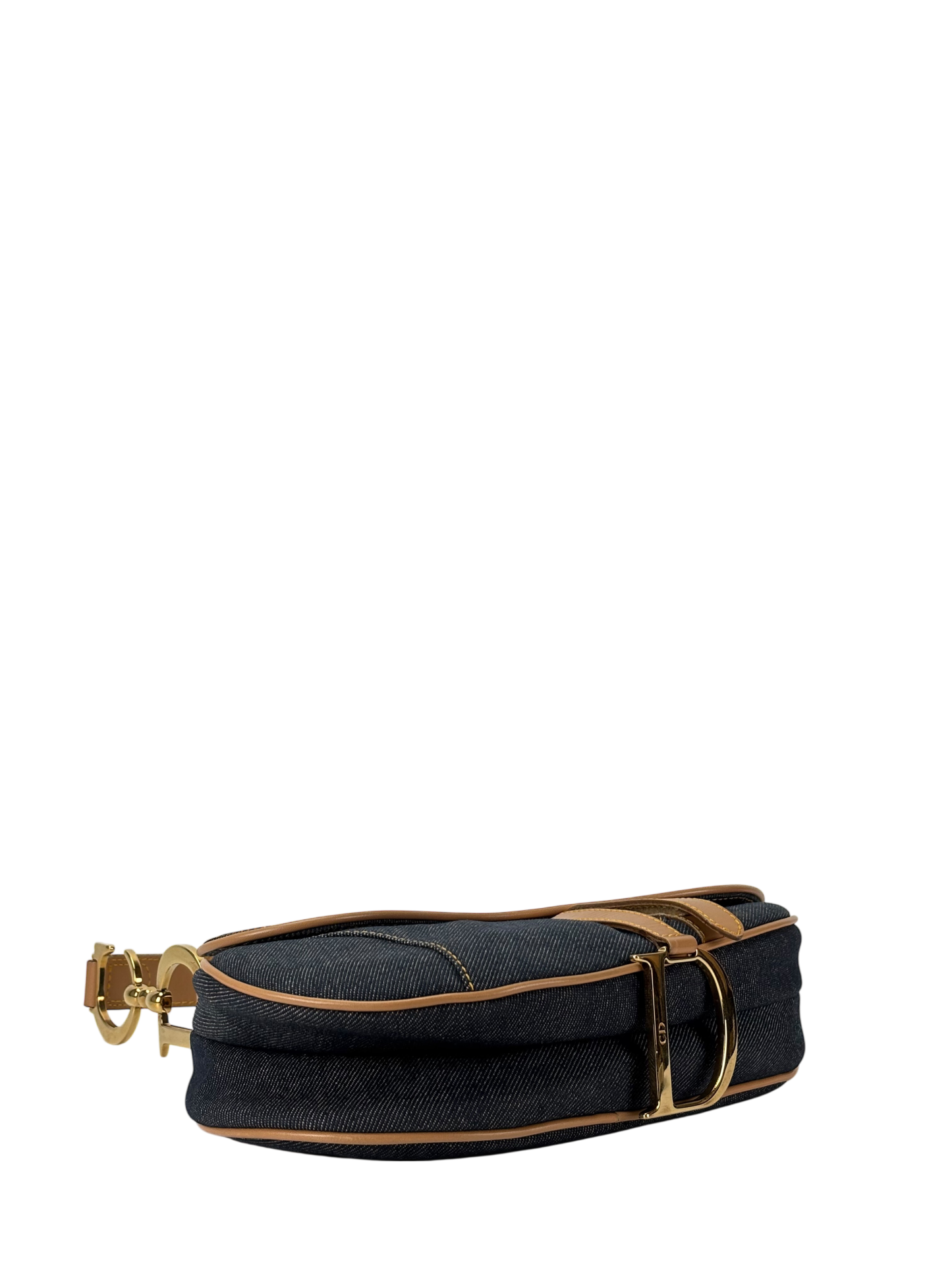 CHRISTIAN DIOR - 2001 Blue Denim Saddle Handbag