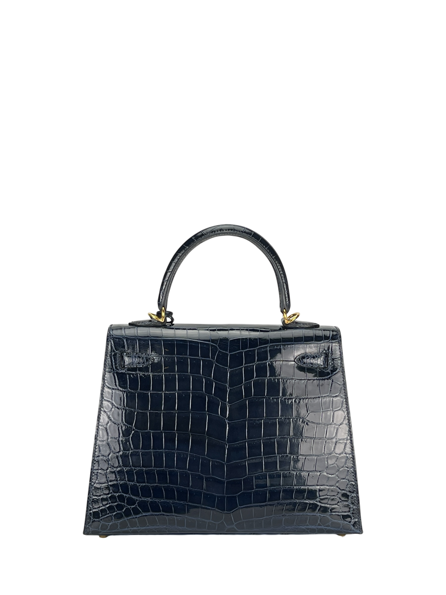 HERMES - Kelly 25 Niloticus Navy Gold Hardware 