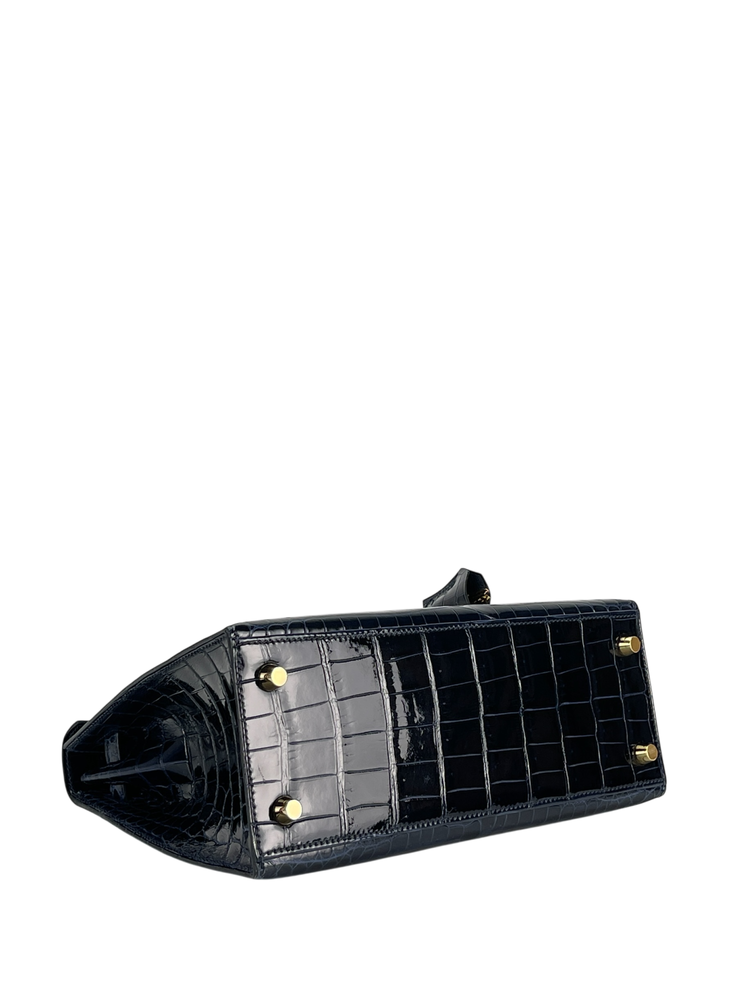 HERMES - Kelly 25 Niloticus Navy Gold Hardware 