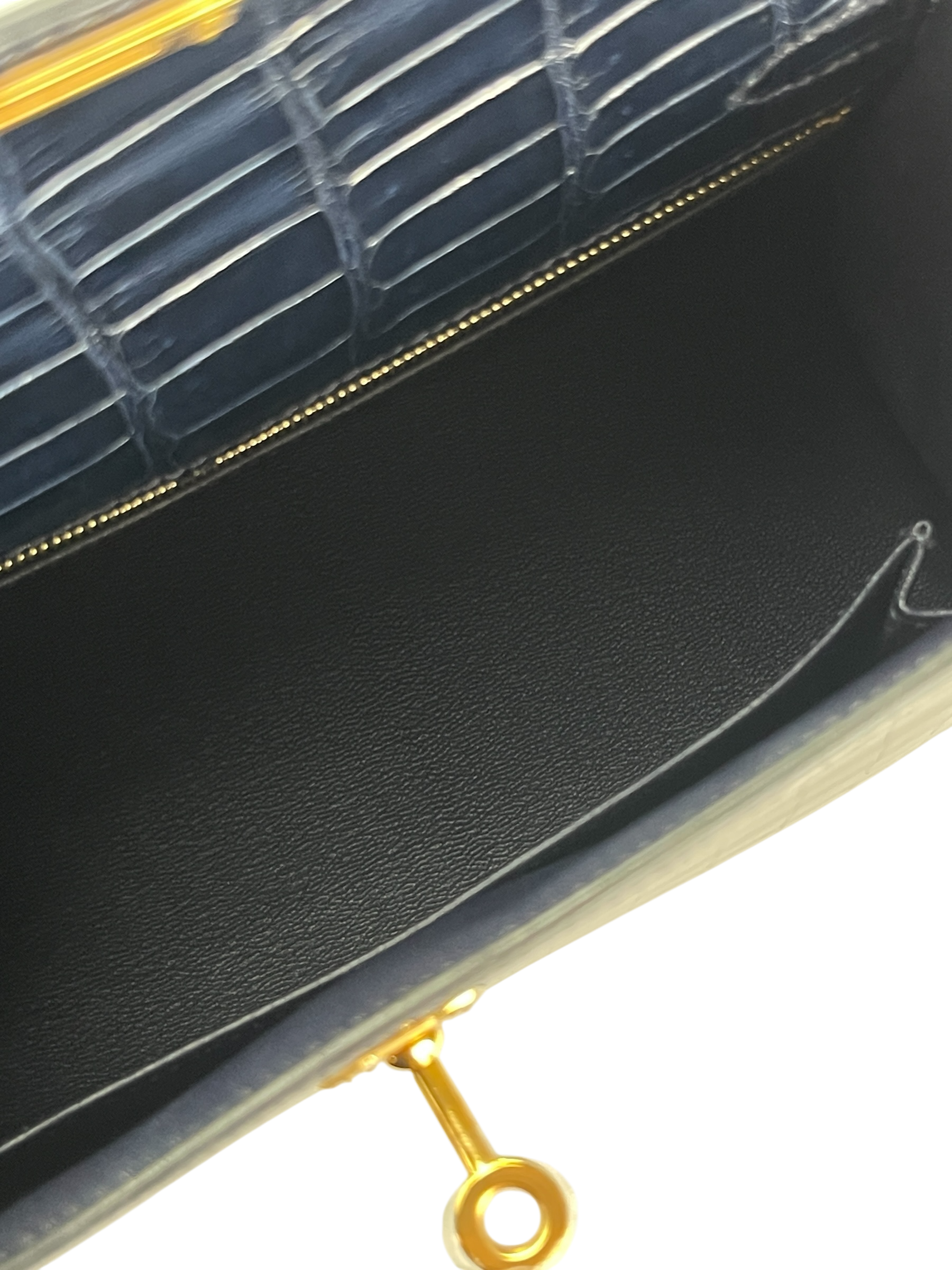 HERMES - Kelly 25 Niloticus Navy Gold Hardware 