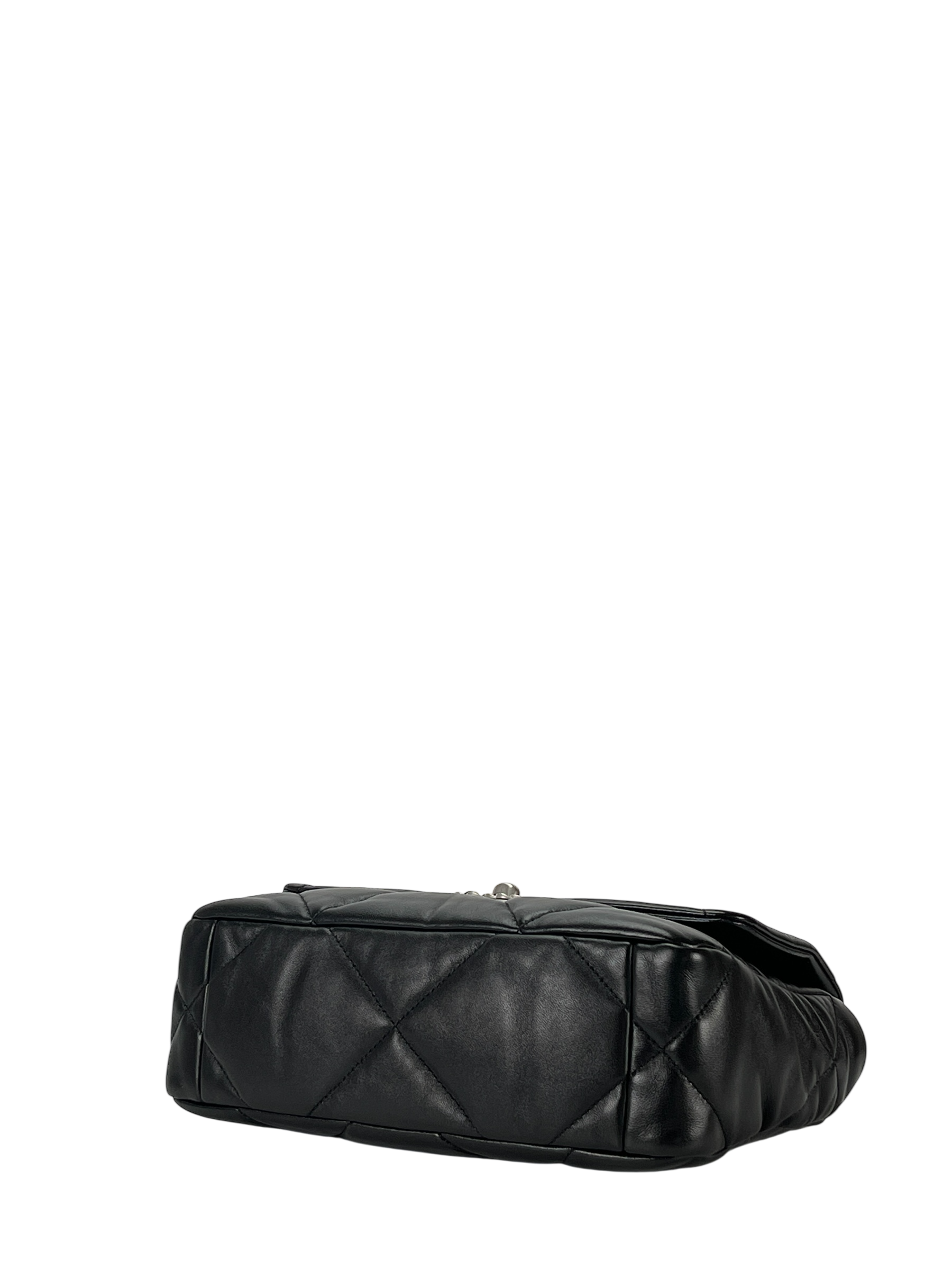 CHANEL - Black Lambskin 19 Medium Flap Bag 