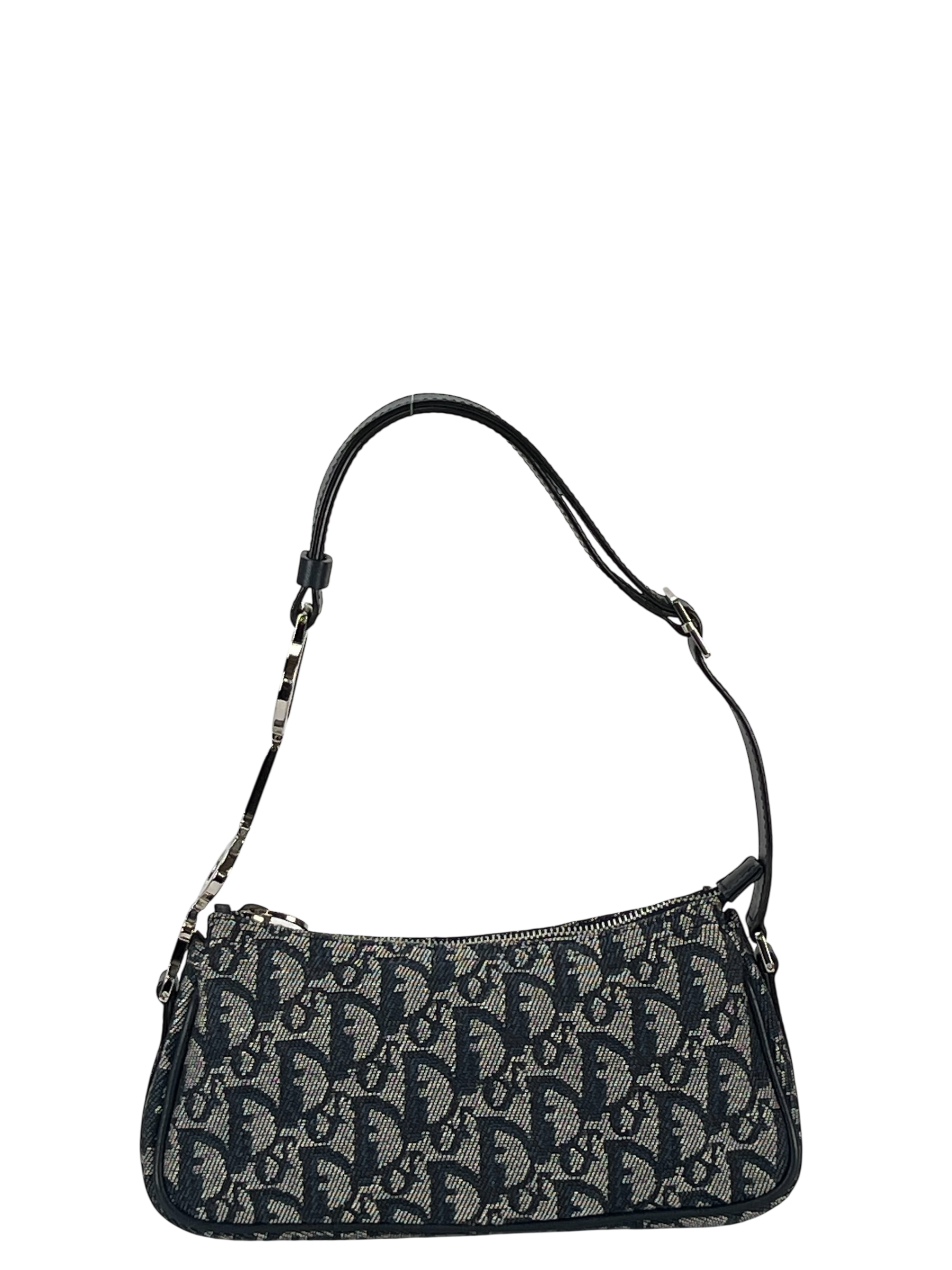 CHRISTIAN DIOR - Navy Canvas D Pochette Bag