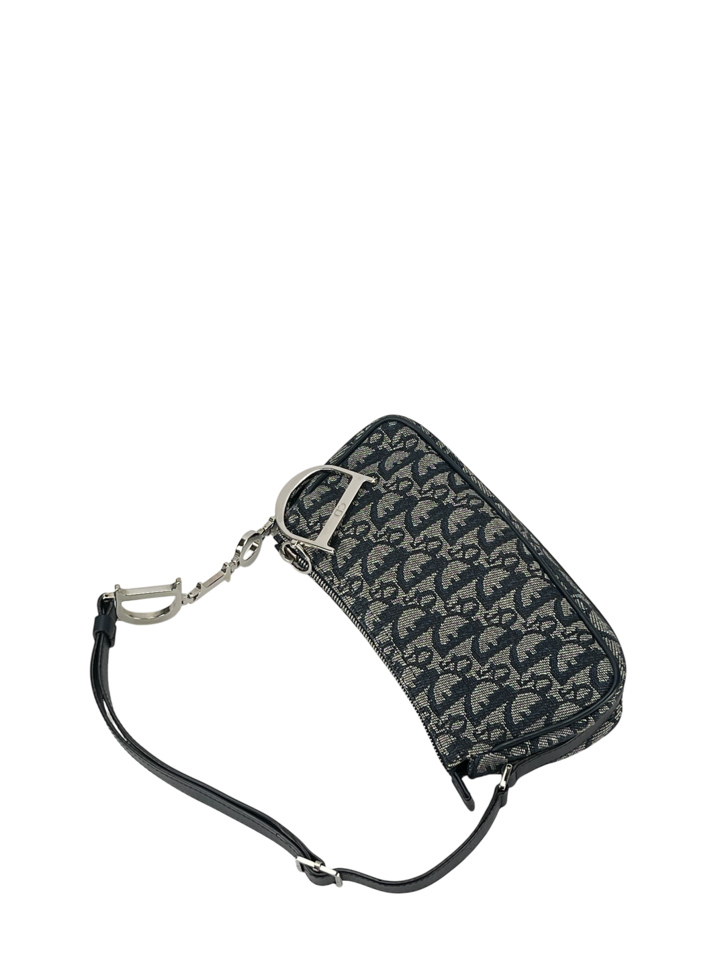 CHRISTIAN DIOR - Navy Canvas D Pochette Bag