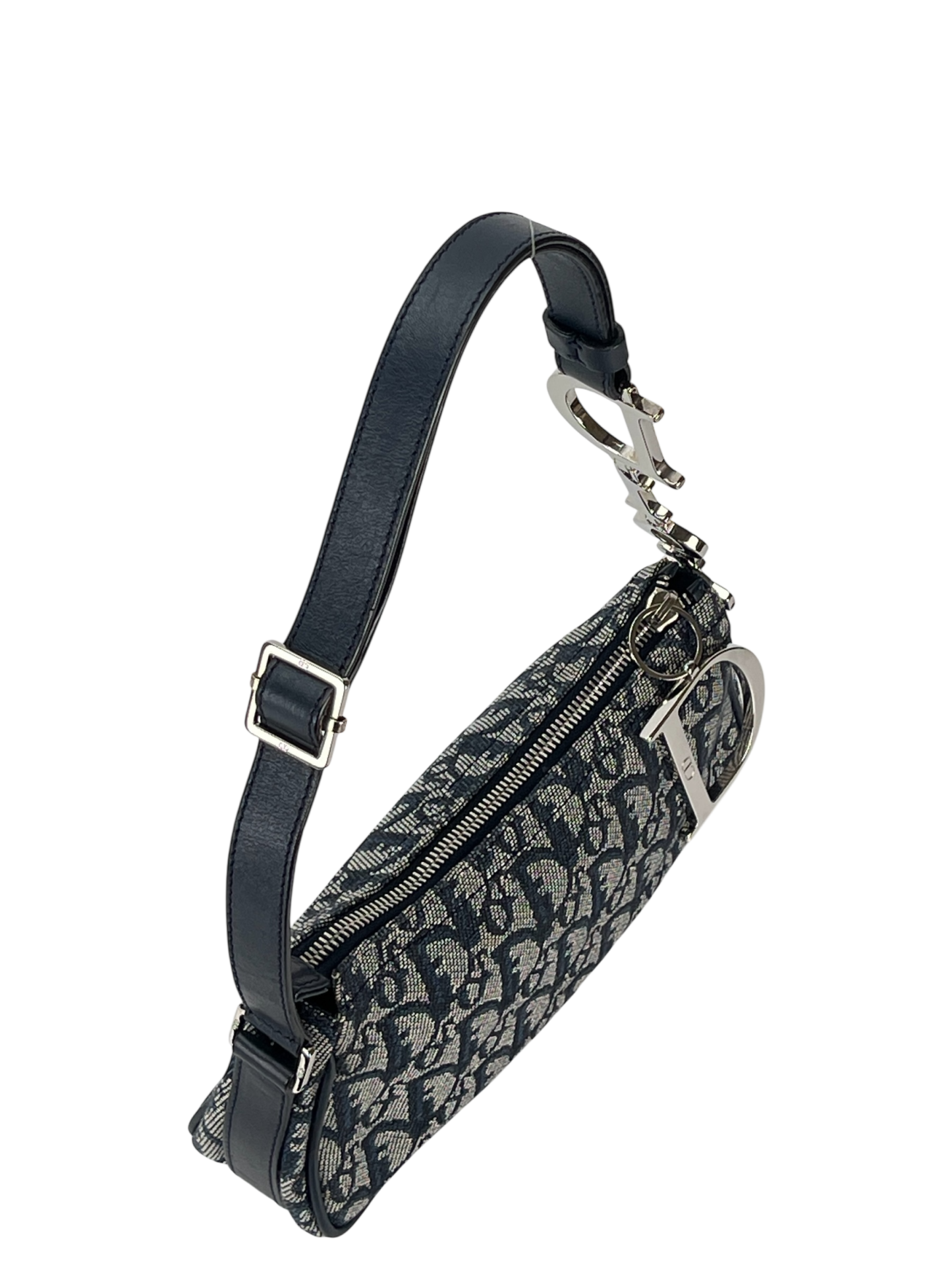 CHRISTIAN DIOR - Navy Canvas D Pochette Bag