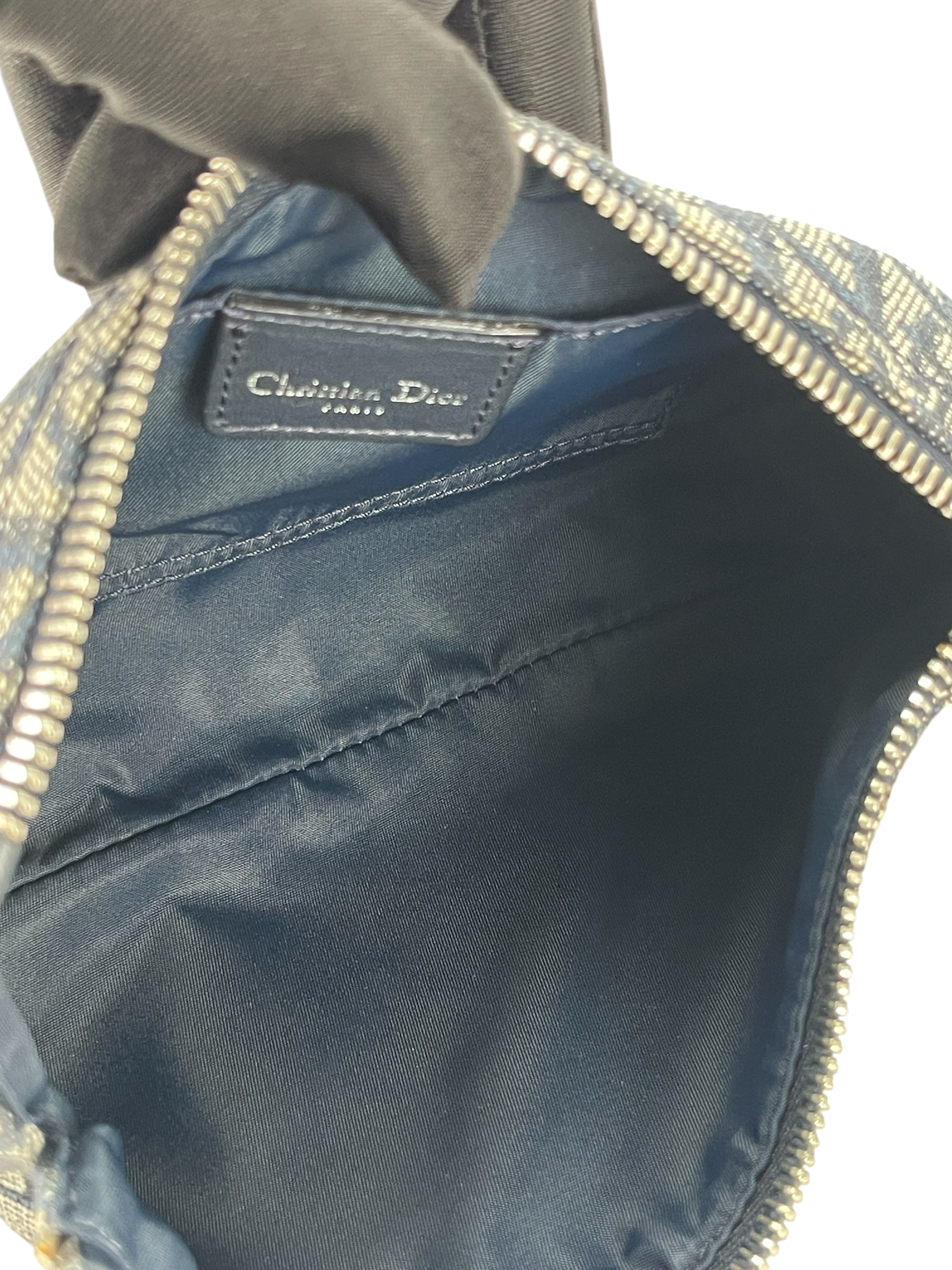 CHRISTIAN DIOR - Navy Canvas D Pochette Bag
