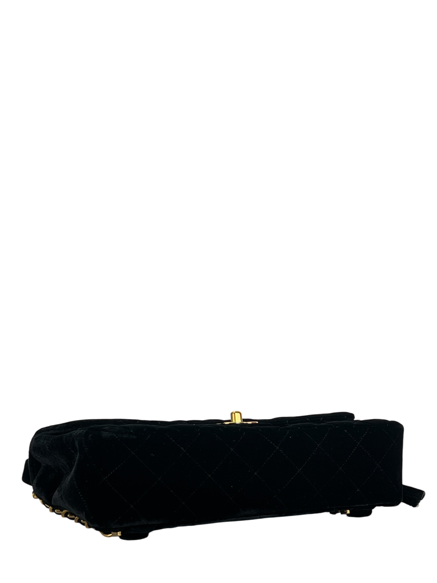 CHANEL - Black Velvet Coco Mark Chain Backpack