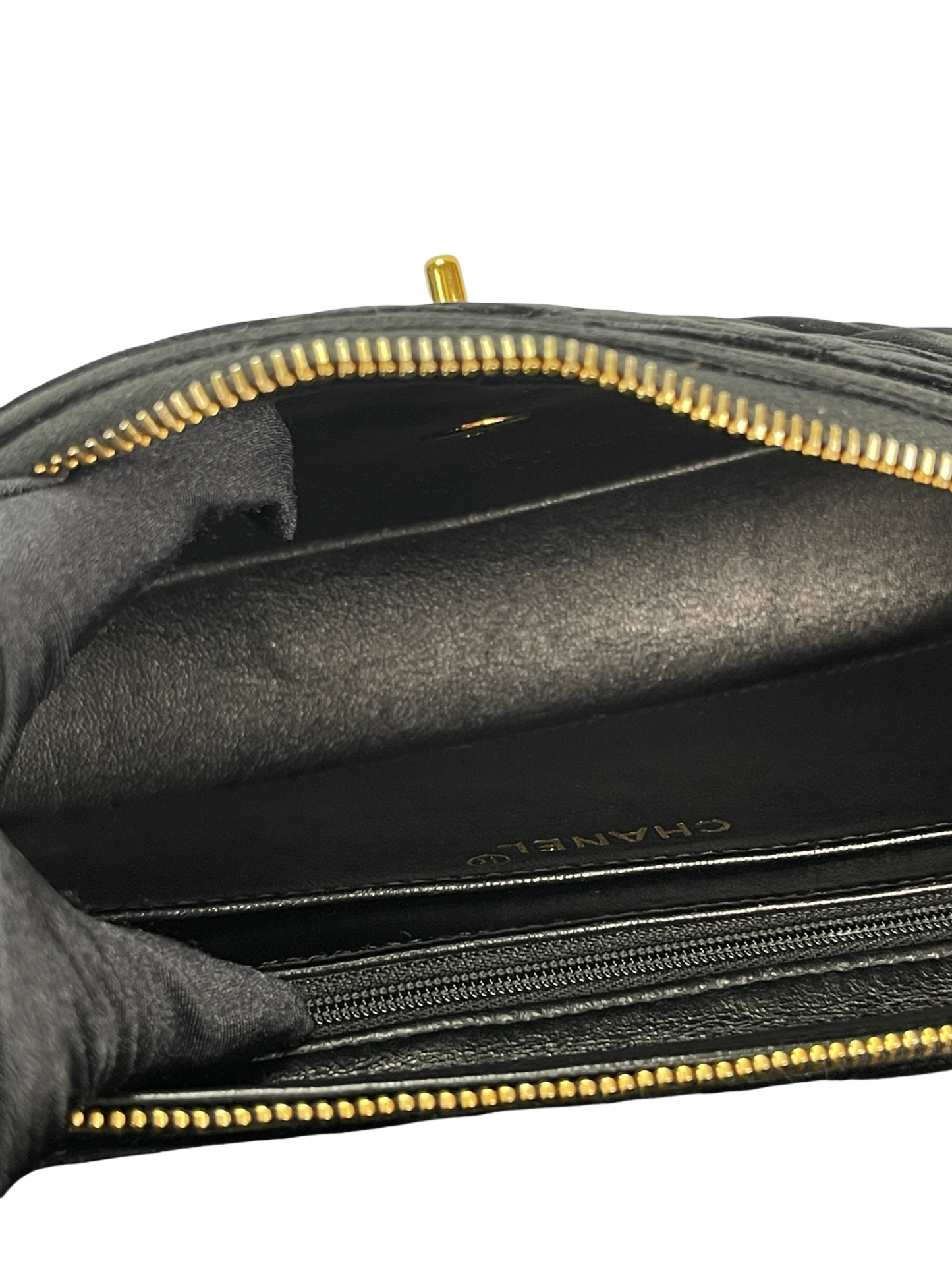 CHANEL - Black Velvet Coco Mark Chain Backpack