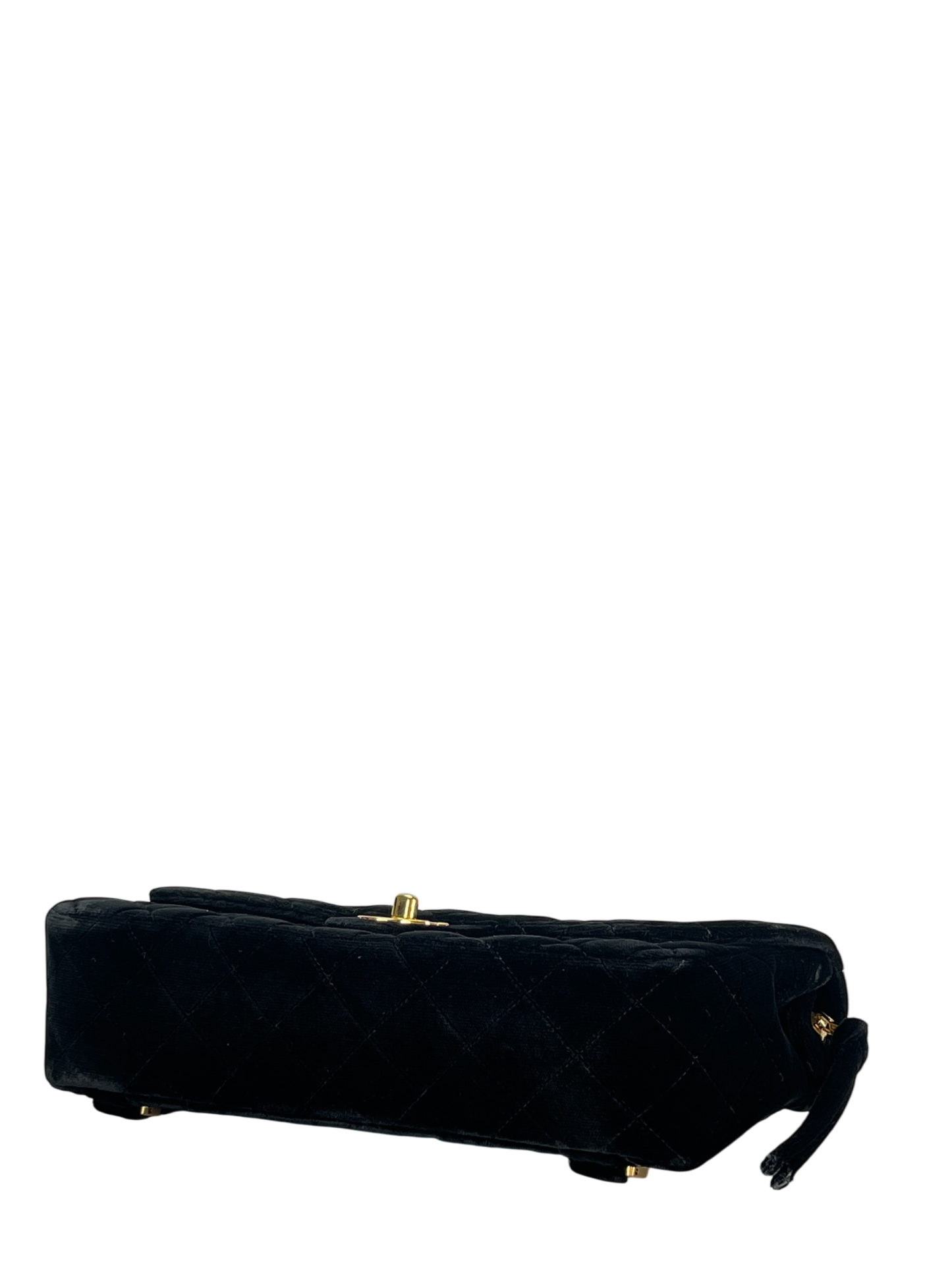 CHANEL - Black Velvet Coco Mark Chain Backpack