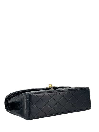 CHANEL - Navy Lambskin Matelasse Double Flap ChainShoulder Bag