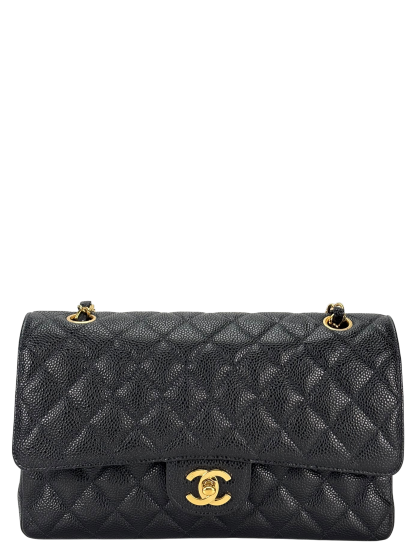 CHANEL - Medium Classic Double Flap Bag Black Caviar Gold Hardware (CF25)