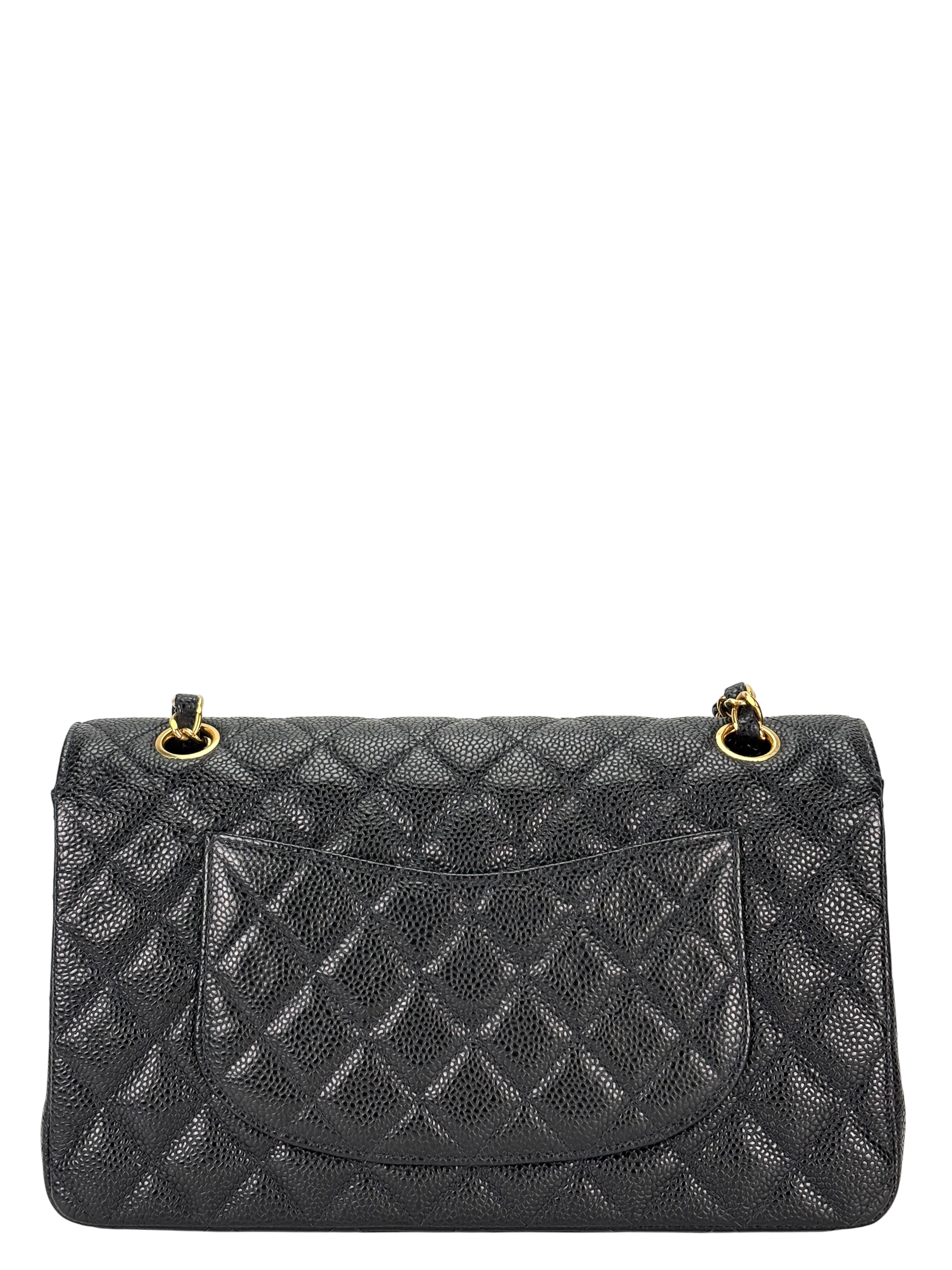 CHANEL - Medium Classic Double Flap Bag Black Caviar Gold Hardware (CF25)