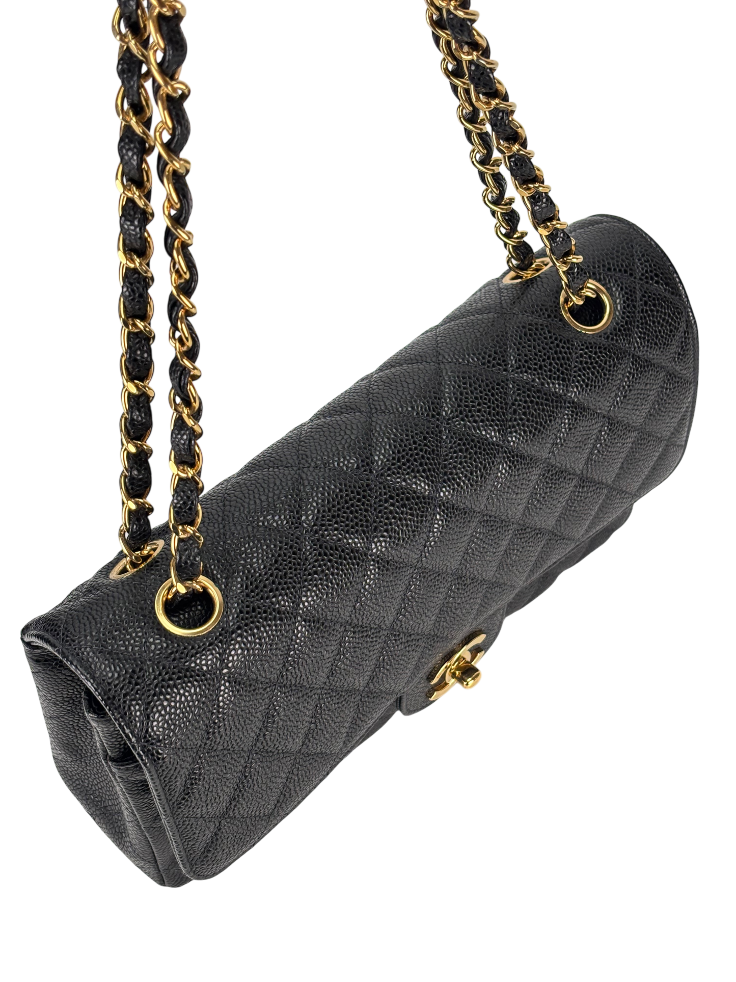 CHANEL - Medium Classic Double Flap Bag Black Caviar Gold Hardware (CF25)