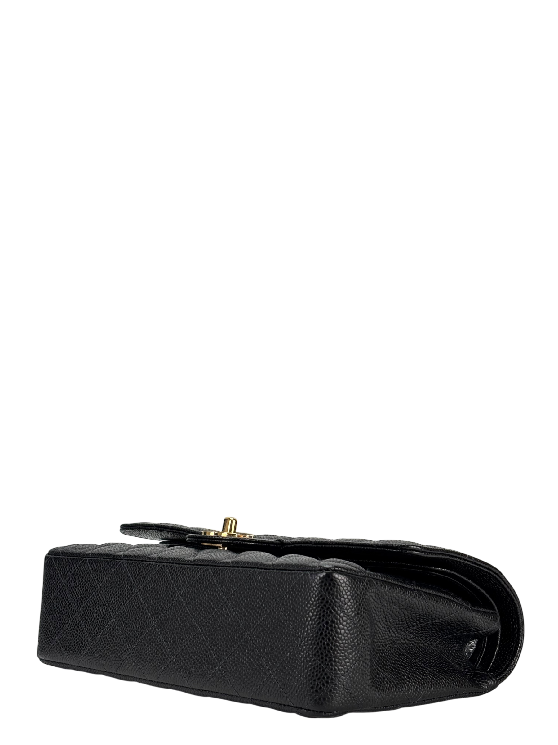 CHANEL - Medium Classic Double Flap Bag Black Caviar Gold Hardware (CF25)