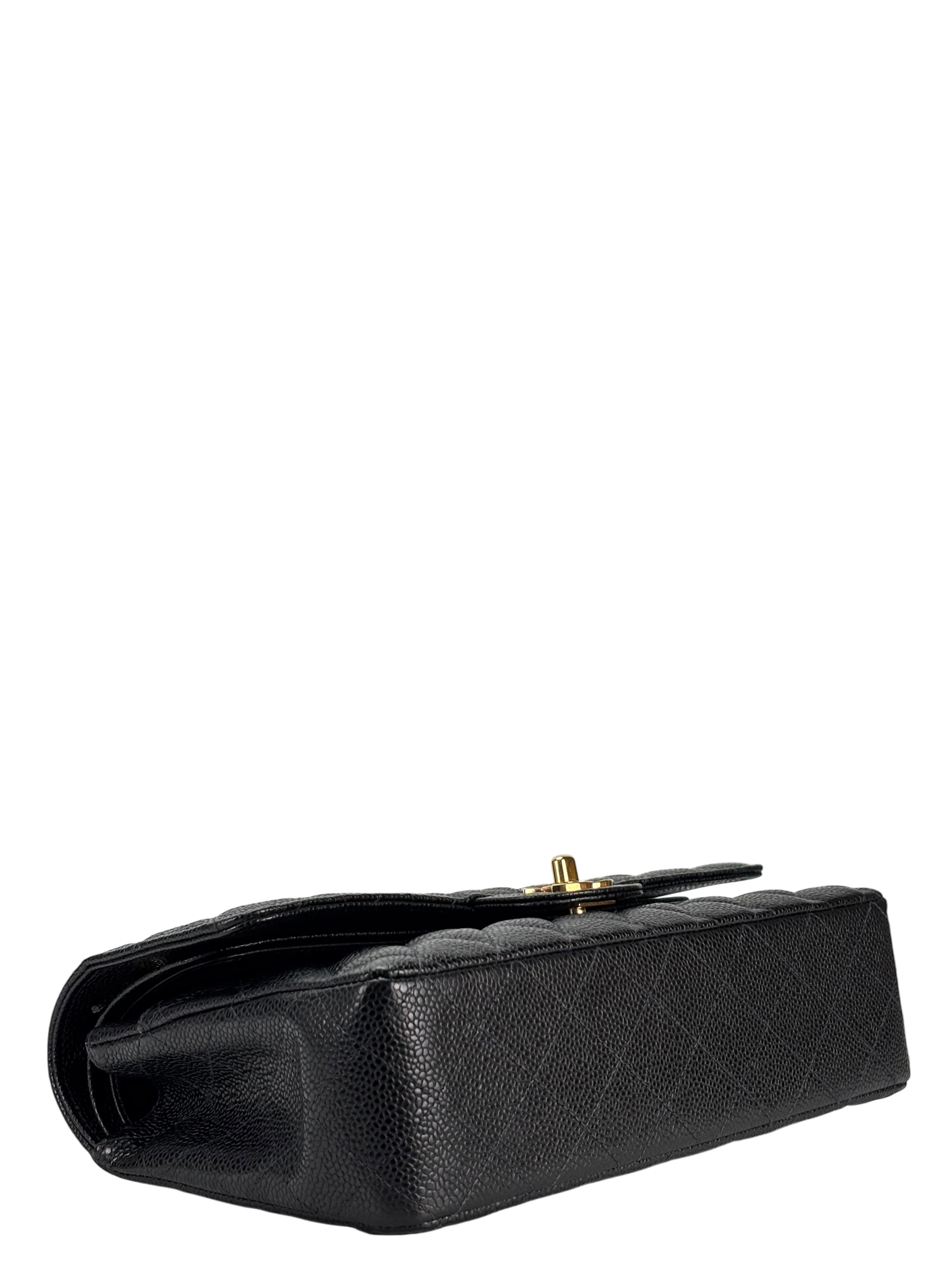 CHANEL - Medium Classic Double Flap Bag Black Caviar Gold Hardware (CF25)