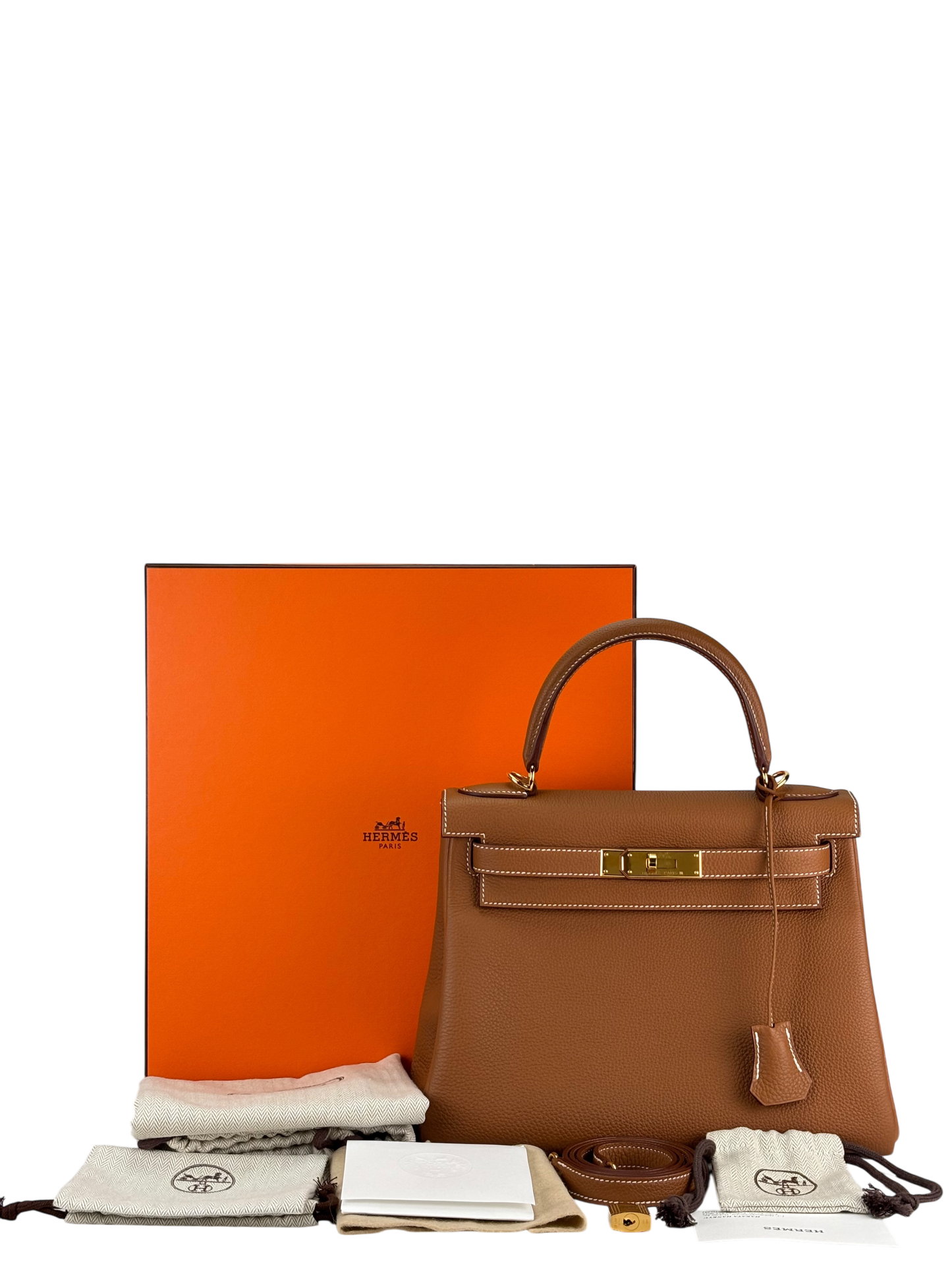 HERMES - Kelly 28 Gold Togo Gold Hardware 