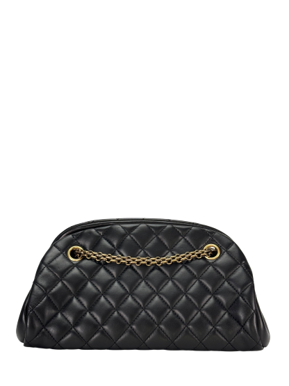 CHANEL - Black Lambskin Bowling Chain Shoulder Bag