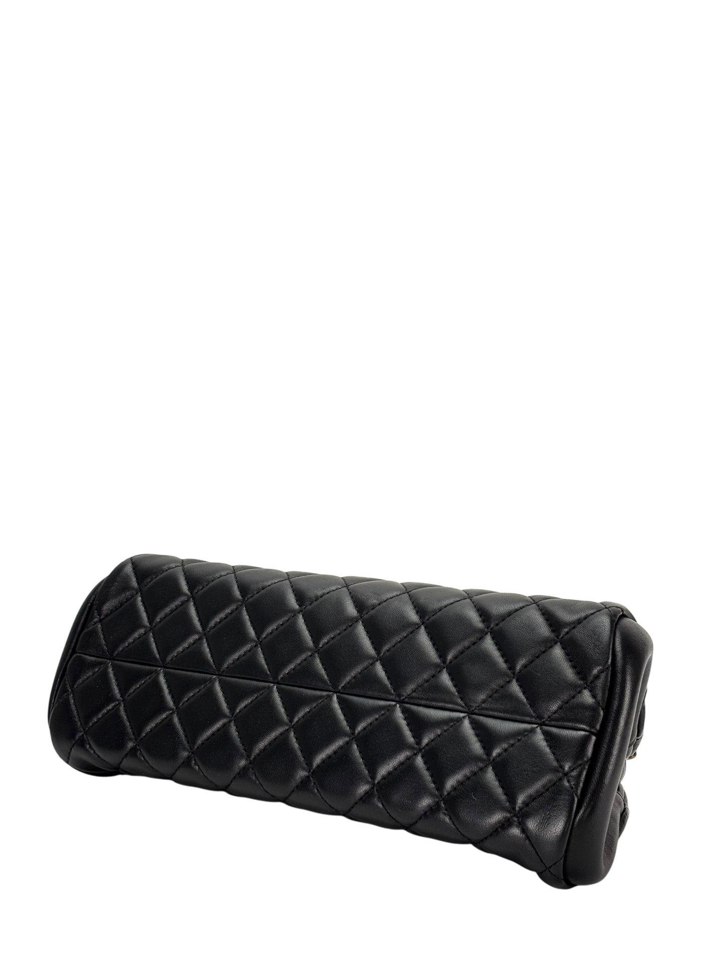 CHANEL - Black Lambskin Bowling Chain Shoulder Bag