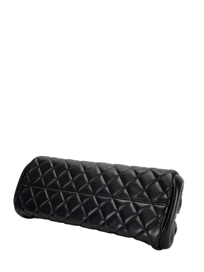 CHANEL - Black Lambskin Bowling Chain Shoulder Bag
