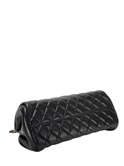 CHANEL - Black Lambskin Bowling Chain Shoulder Bag