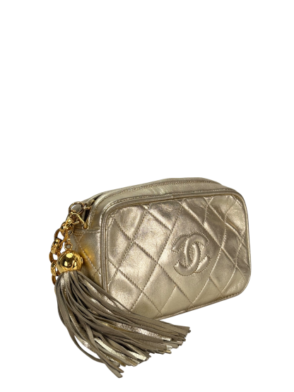 CHANEL - Gold Lambskin Gold Hardware Camera Bag 