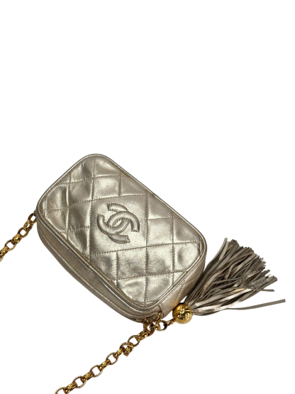 CHANEL - Gold Lambskin Gold Hardware Camera Bag 