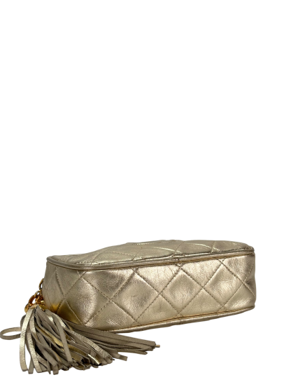 CHANEL - Gold Lambskin Gold Hardware Camera Bag 