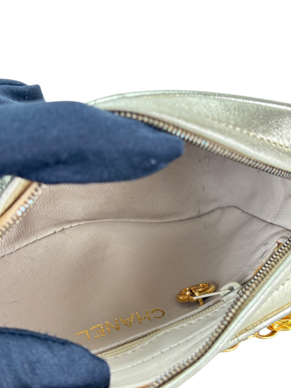 CHANEL - Gold Lambskin Gold Hardware Camera Bag 