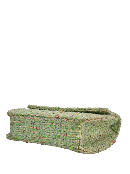CHANEL - Green Tweed Coco Mark Handle Bag