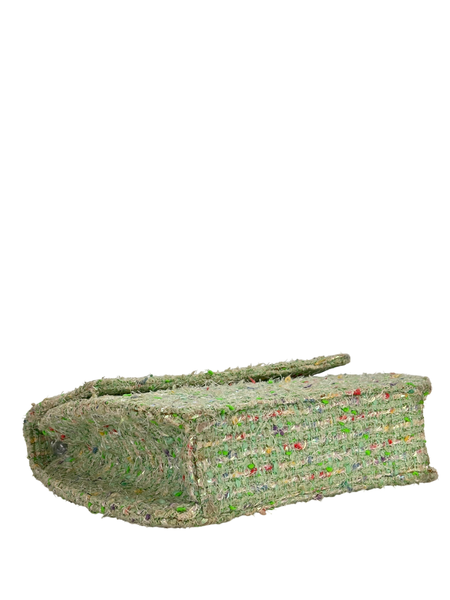 CHANEL - Green Tweed Coco Mark Handle Bag