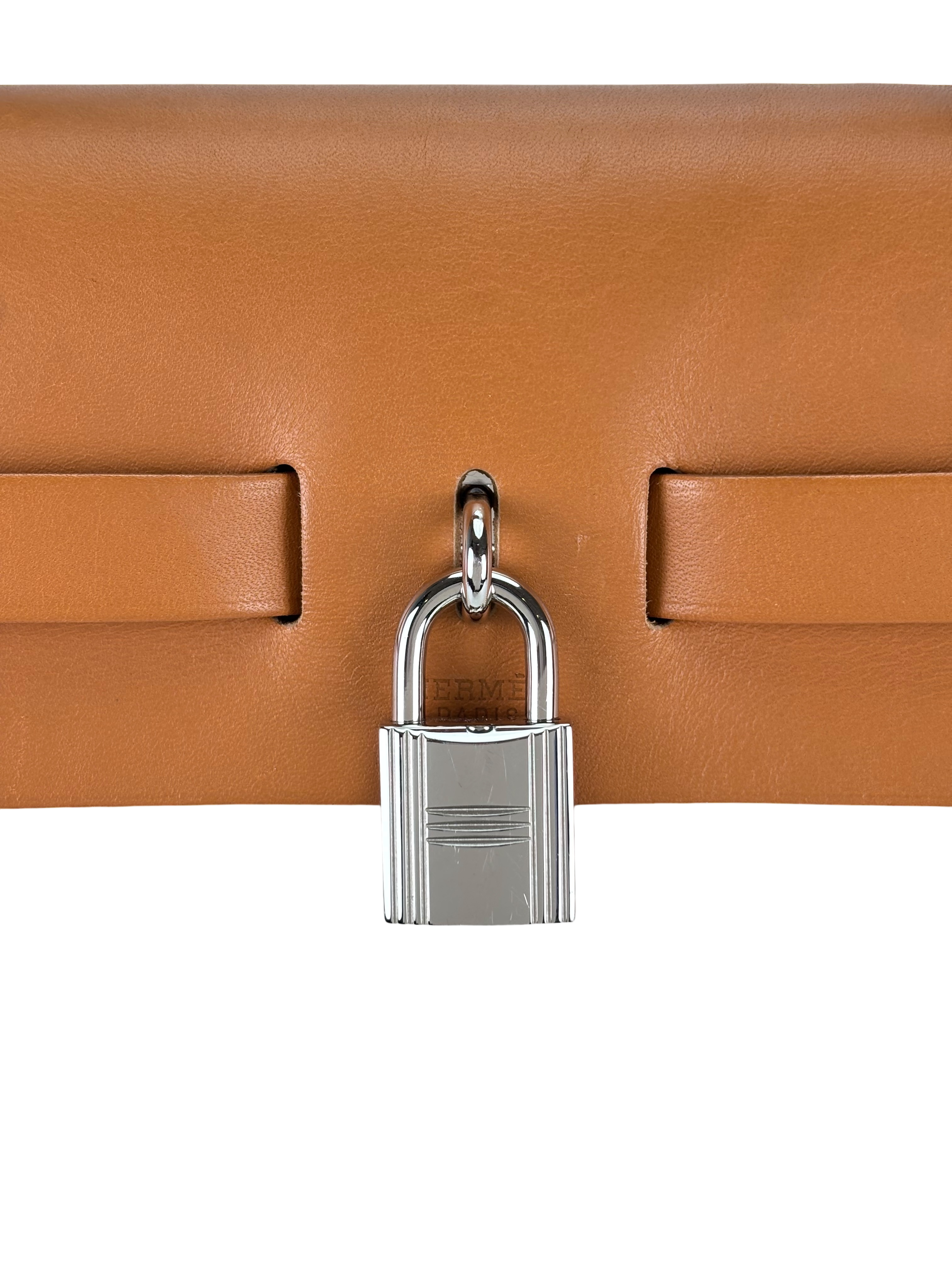 HERMES - Herbag Zip 31 (PM) Beige Toile Vache Palladium Hardware