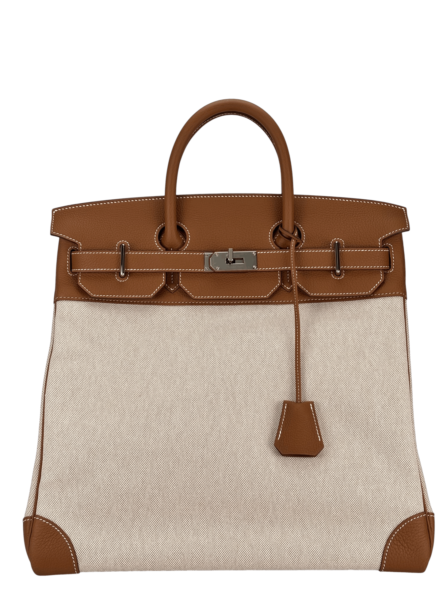 HERMES - Ecru Gold HAC 40 Toile Togo Palladium Hardware