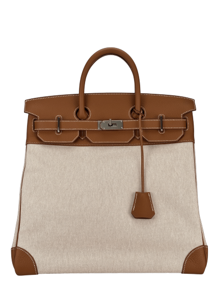 HERMES - Ecru Gold HAC 40 Toile Togo Palladium Hardware