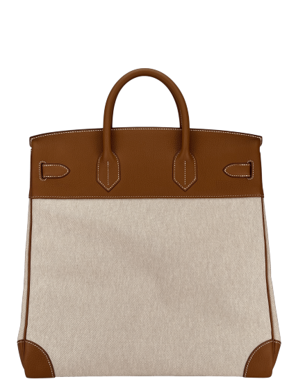 HERMES - Ecru Gold HAC 40 Toile Togo Palladium Hardware