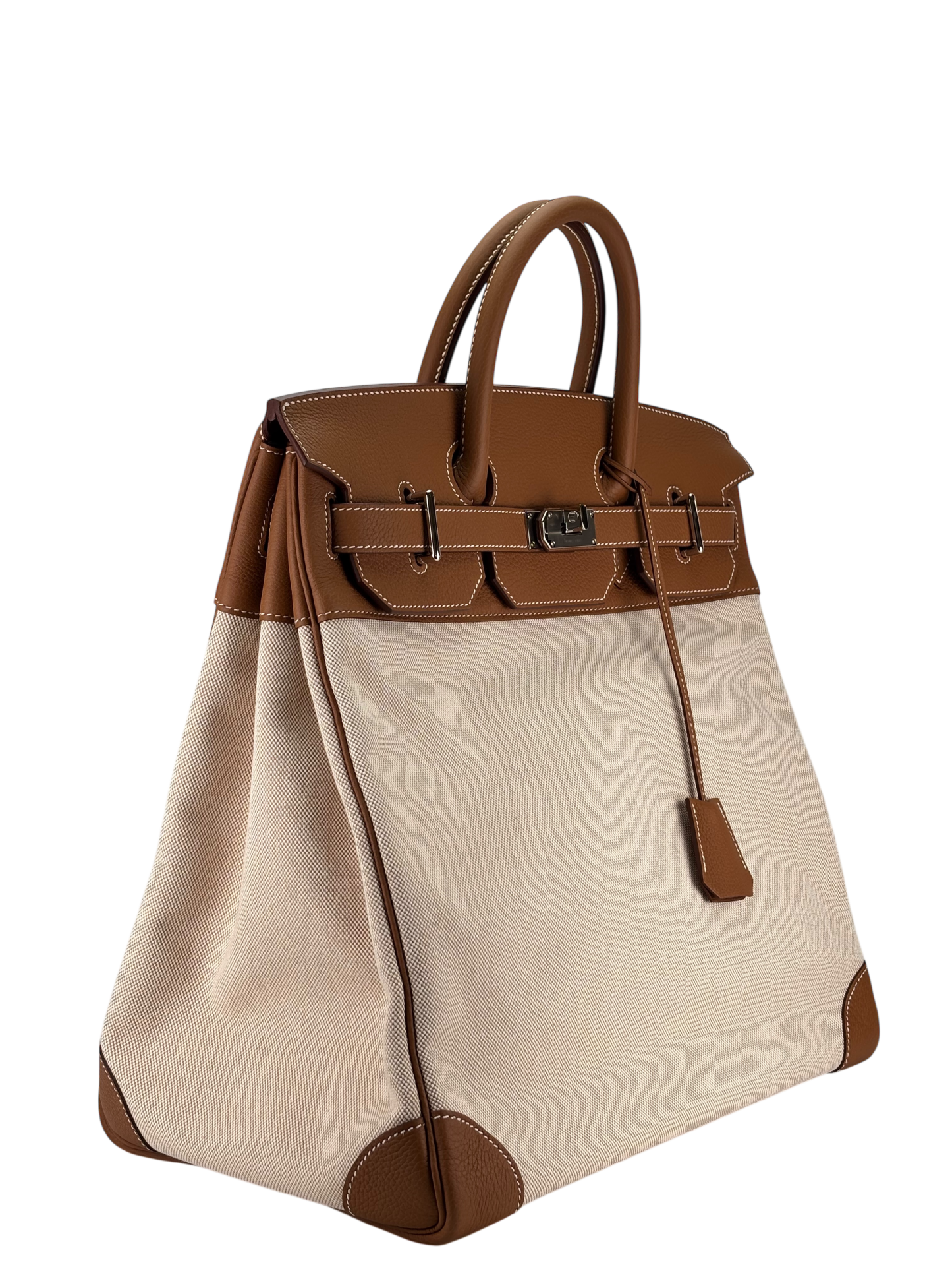 HERMES - Ecru Gold HAC 40 Toile Togo Palladium Hardware