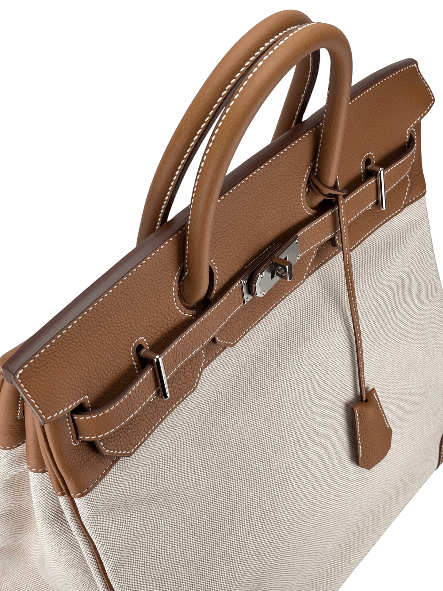 HERMES - Ecru Gold HAC 40 Toile Togo Palladium Hardware