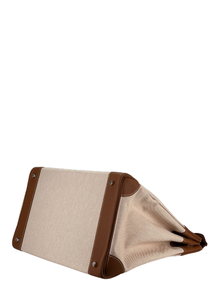 HERMES - Ecru Gold HAC 40 Toile Togo Palladium Hardware