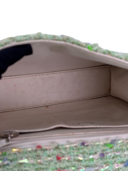 CHANEL - Green Tweed Coco Mark Handle Bag