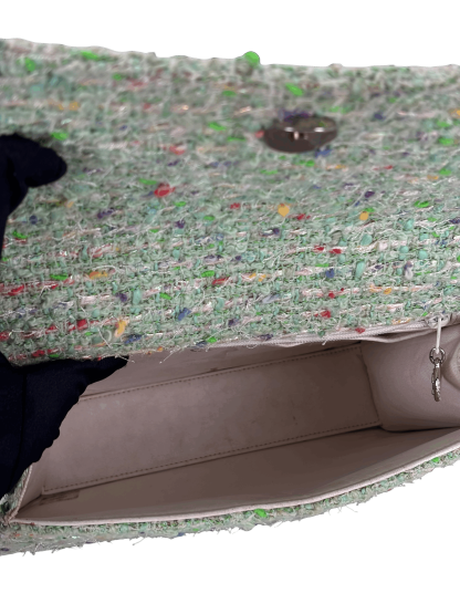 CHANEL - Green Tweed Coco Mark Handle Bag