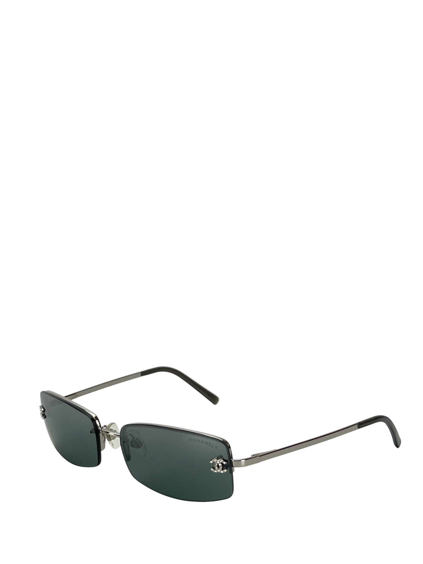 CHANEL - Black Rhinestone CC Sunglasses