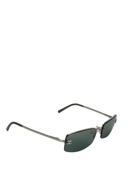 CHANEL - Black Rhinestone CC Sunglasses