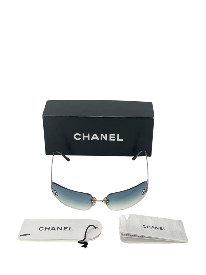 CHANEL - Blue Rhinestone CC Sunglasses